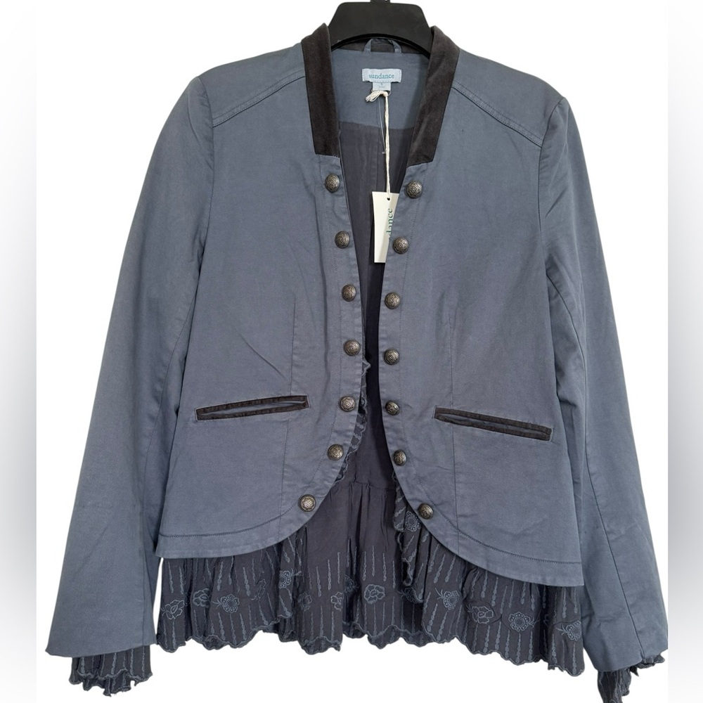 Sundance Caroline Jacket Sz S Slate Blue Military-Inspired Jacket NWT Boho